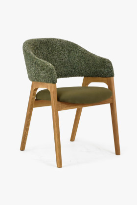 Kreslo s podrúčkami zelený dub